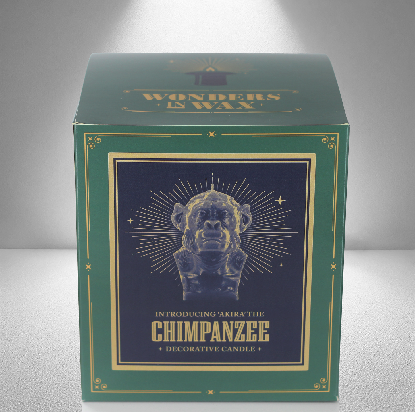 'Akira’ Chimpanzee Candle- Teal - wondersinwax