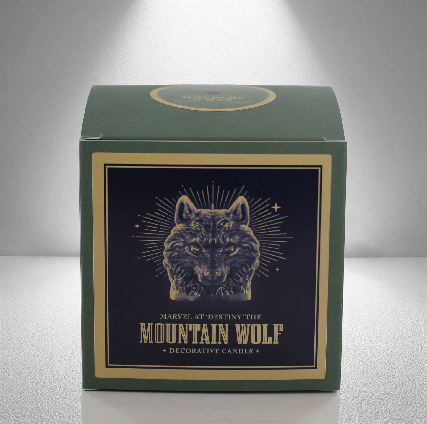 'Destiny' Wolf Miniature Candle- Grey - wondersinwax