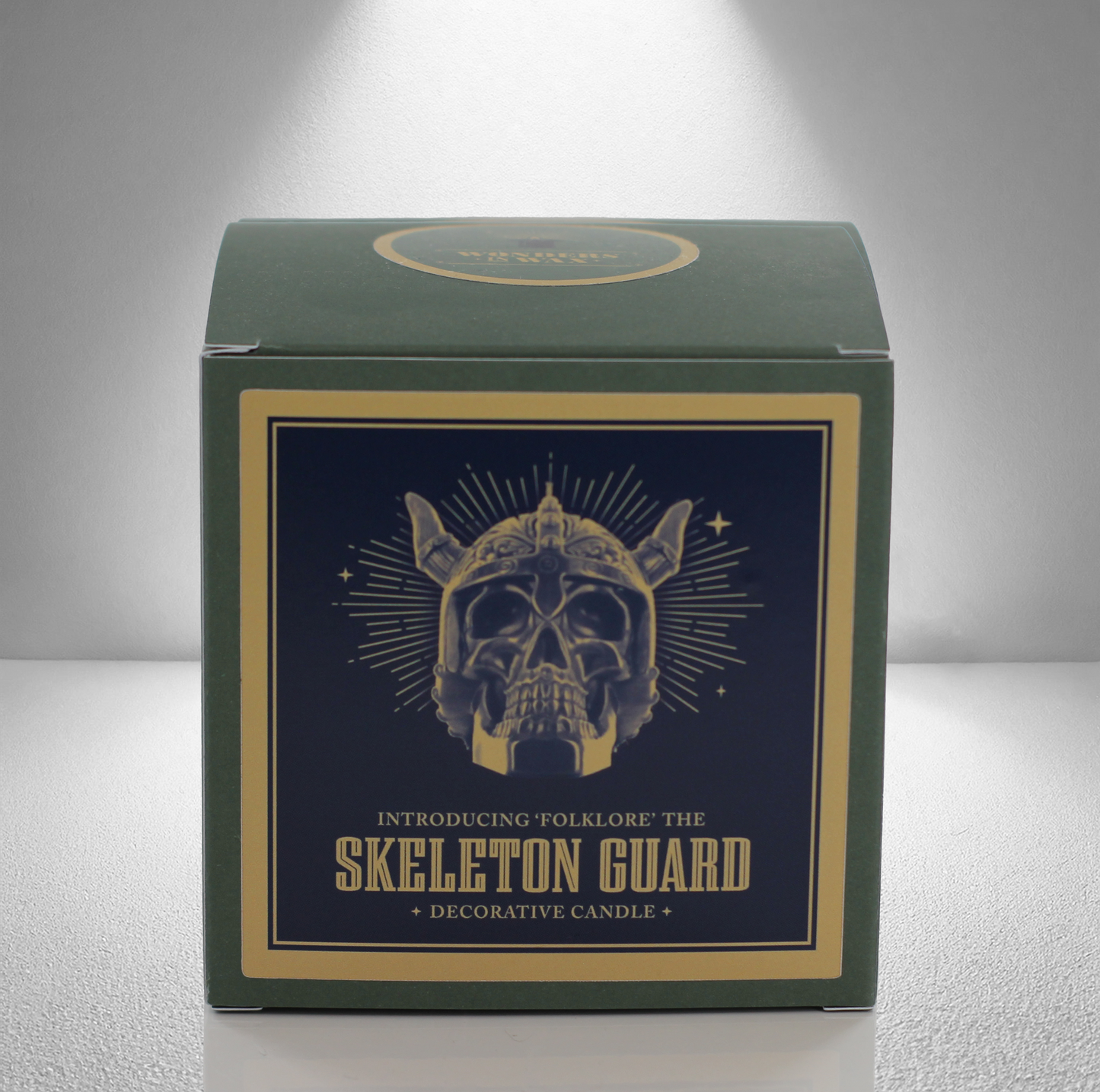 'Folklore' Skull Miniature Candle- Teal - wondersinwax