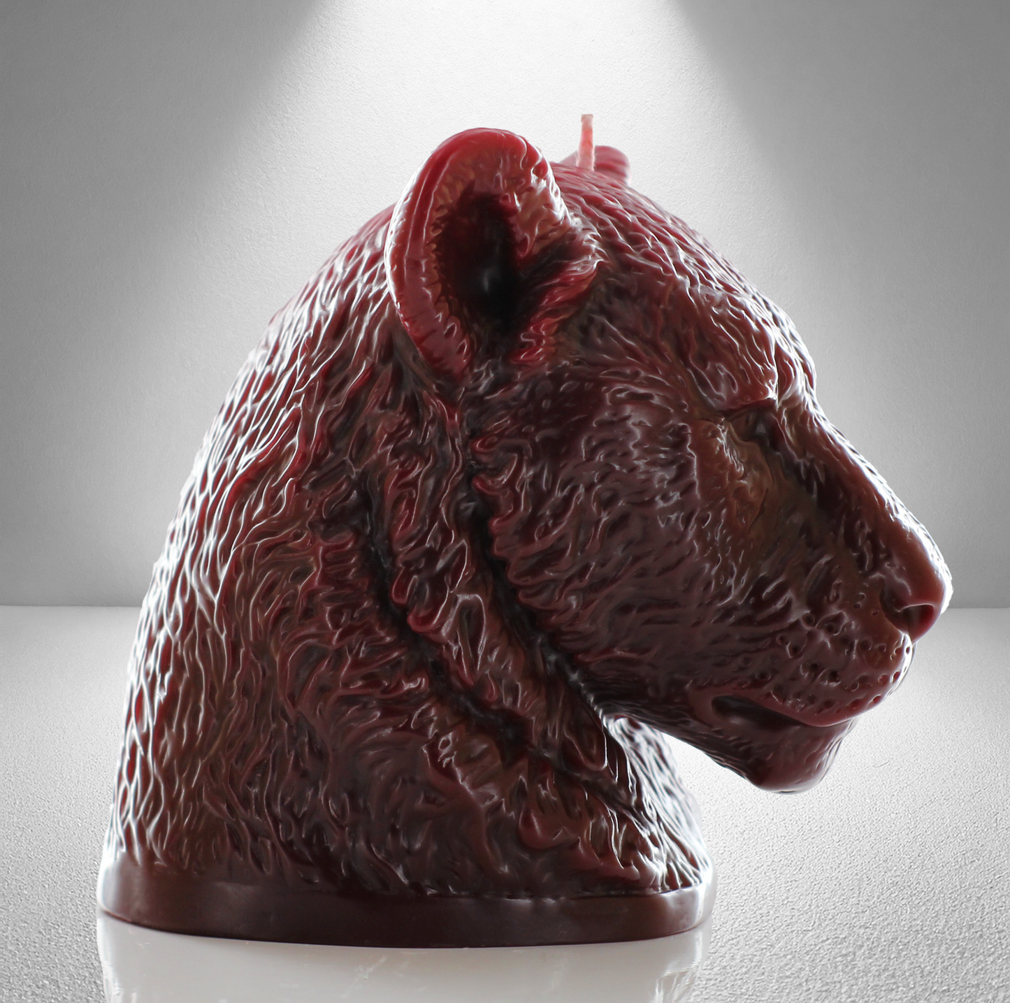 'Africa’ Lioness Candle- Dark Red