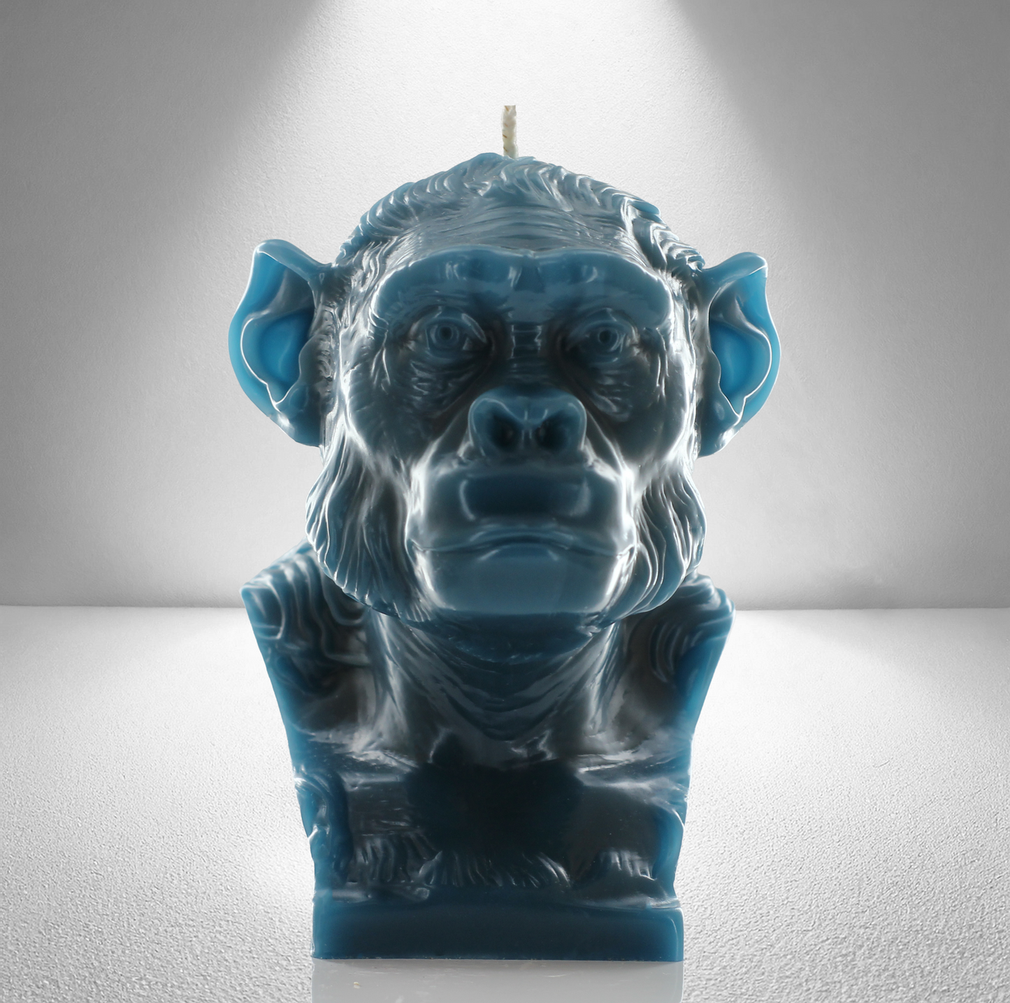 'Akira’ Chimpanzee Candle- Teal