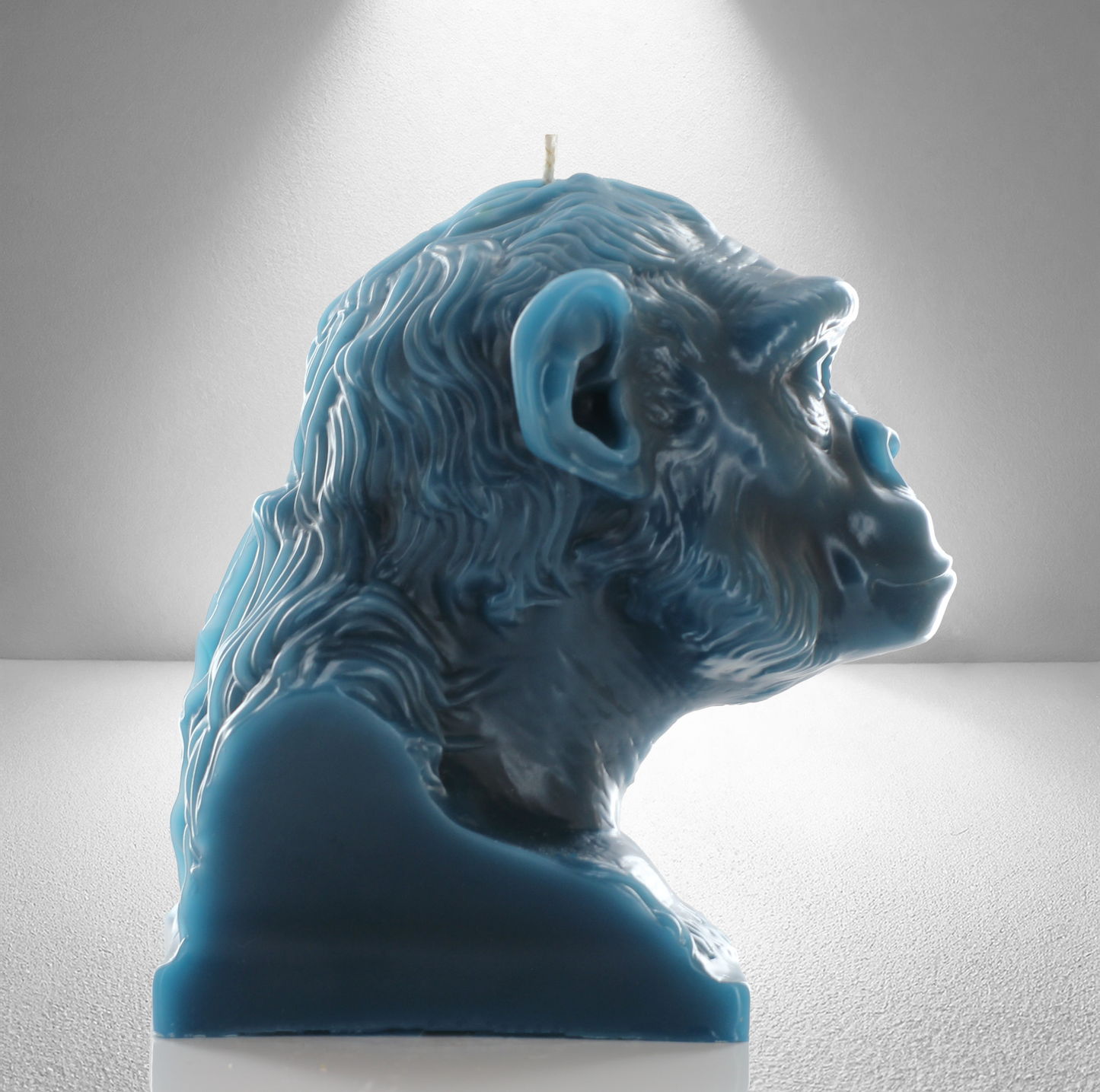 'Akira’ Chimpanzee Candle- Teal