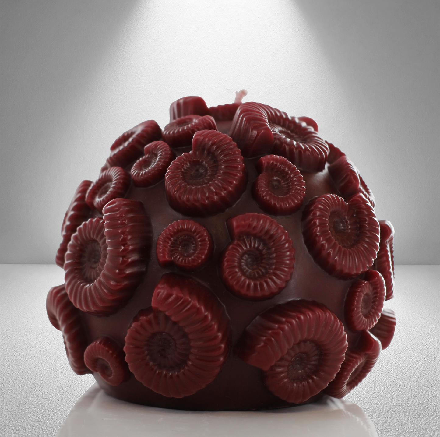 'Ammonite’ Candle- Crimson Red