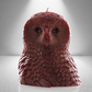 'Athena' Snow Owl Candle- Dark Red - wondersinwax