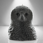 'Athena' Snow Owl Candle- Grey - wondersinwax