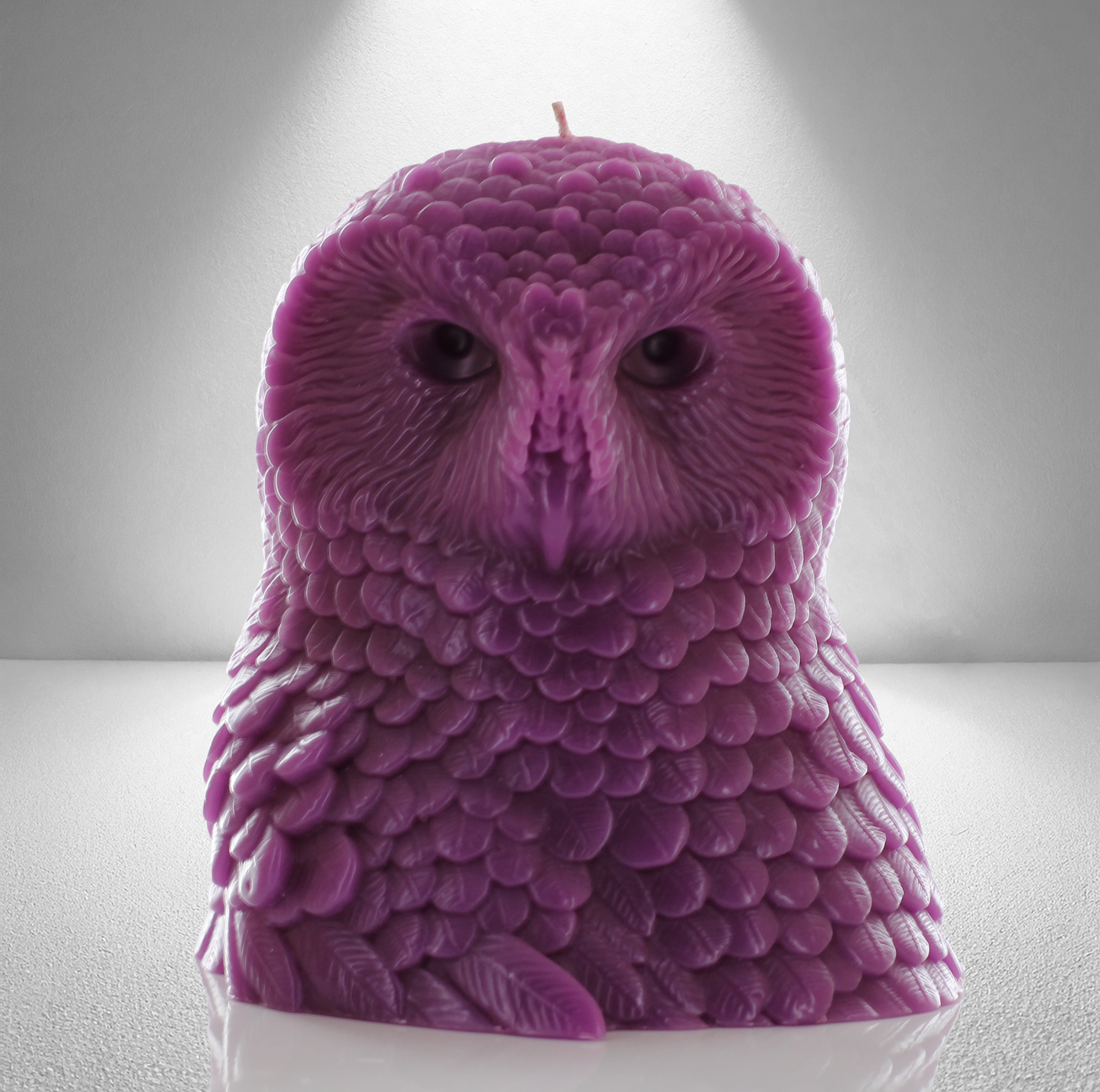 'Athena' Snow Owl Candle- Lilac