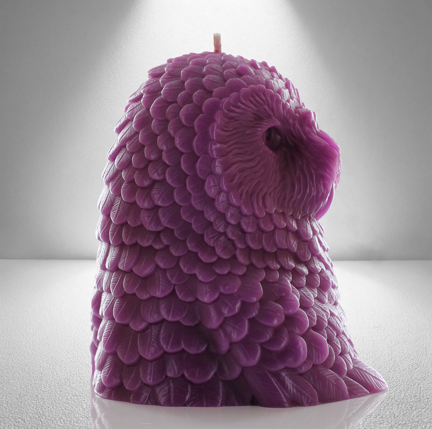 'Athena' Snow Owl Candle- Lilac