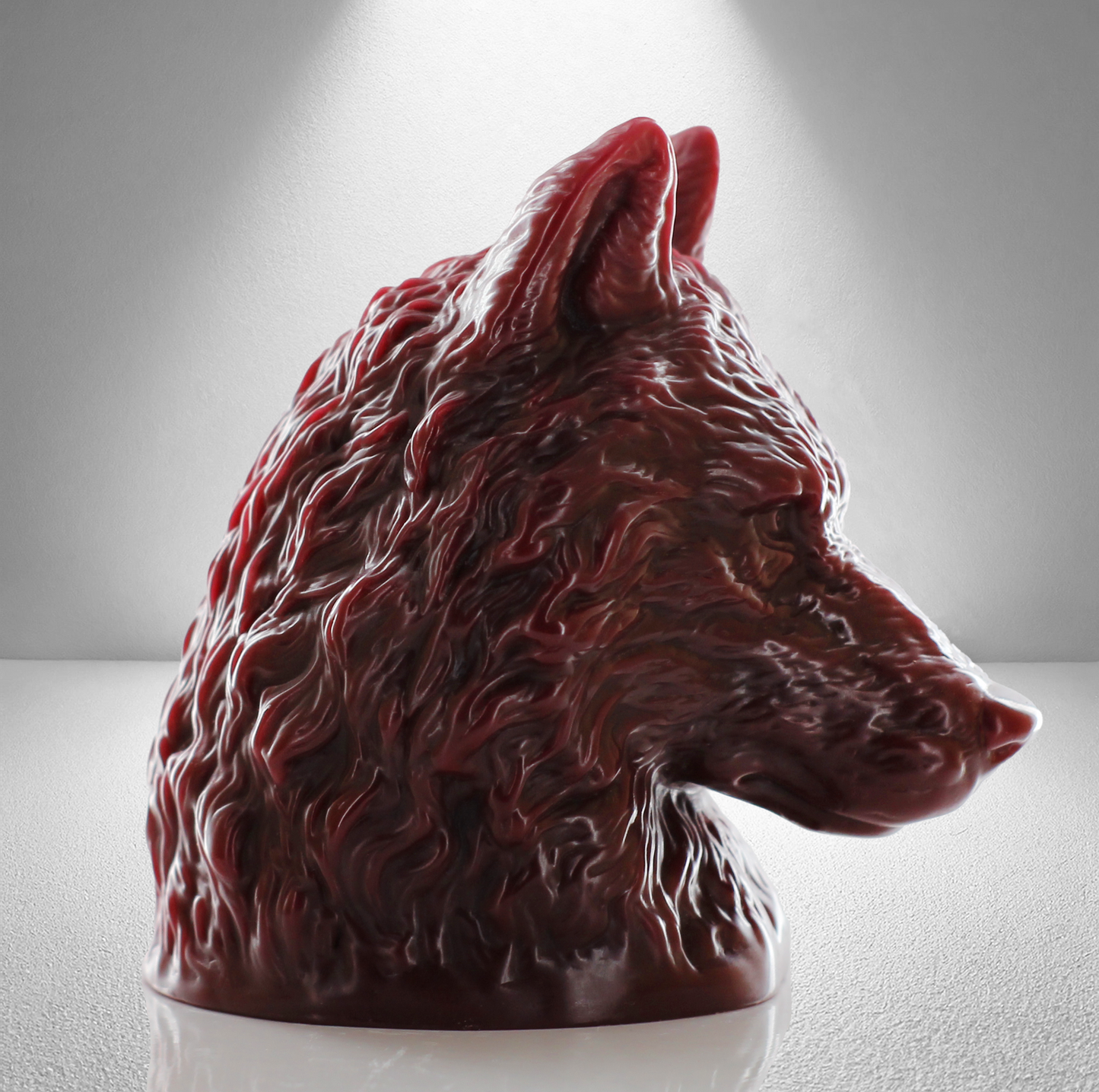 ‘Destiny’ Mountain Wolf Candle- Dark Red