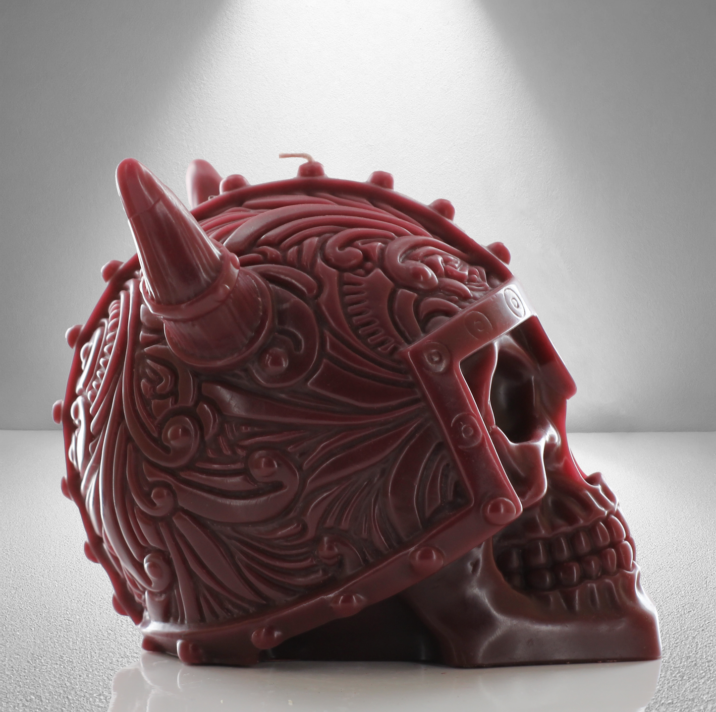 'Folklore’ Skull Candle- Dark Red - wondersinwax
