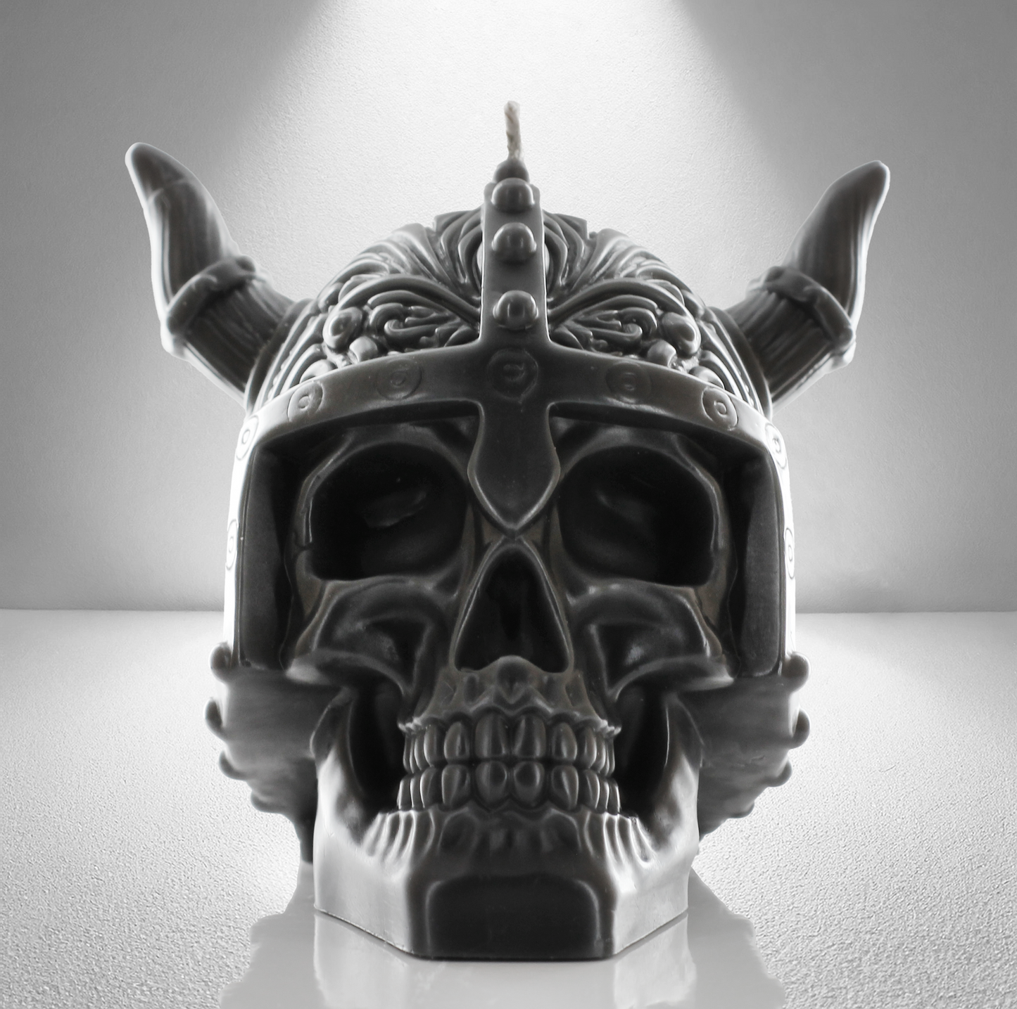 'Folklore' Skull Candle- Grey