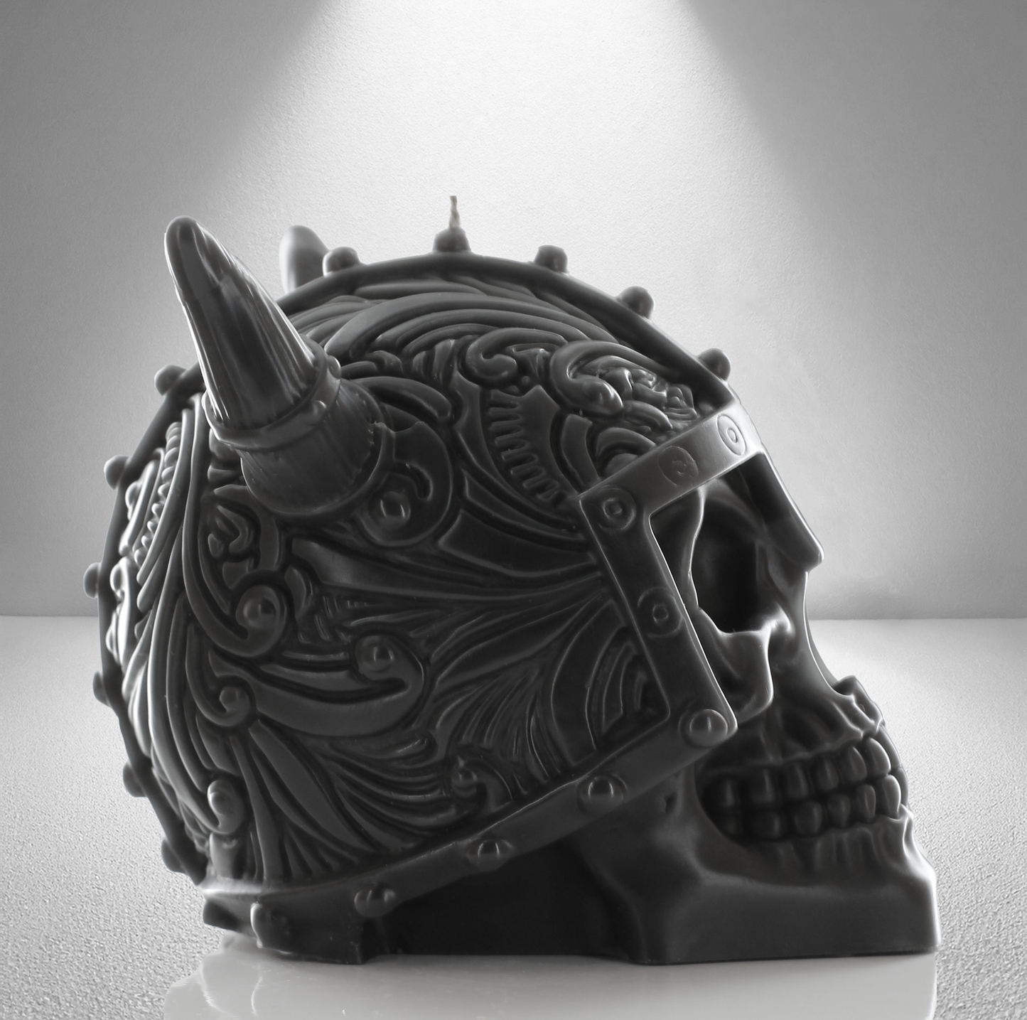 'Folklore' Skull Candle- Grey