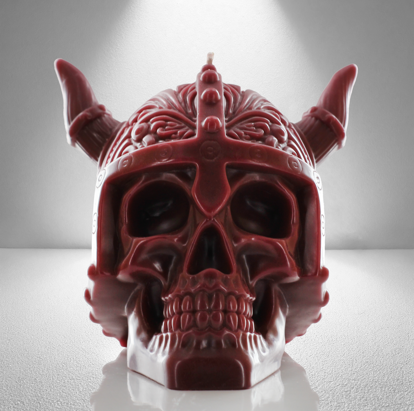 'Folklore’ Skull Candle- Dark Red - wondersinwax