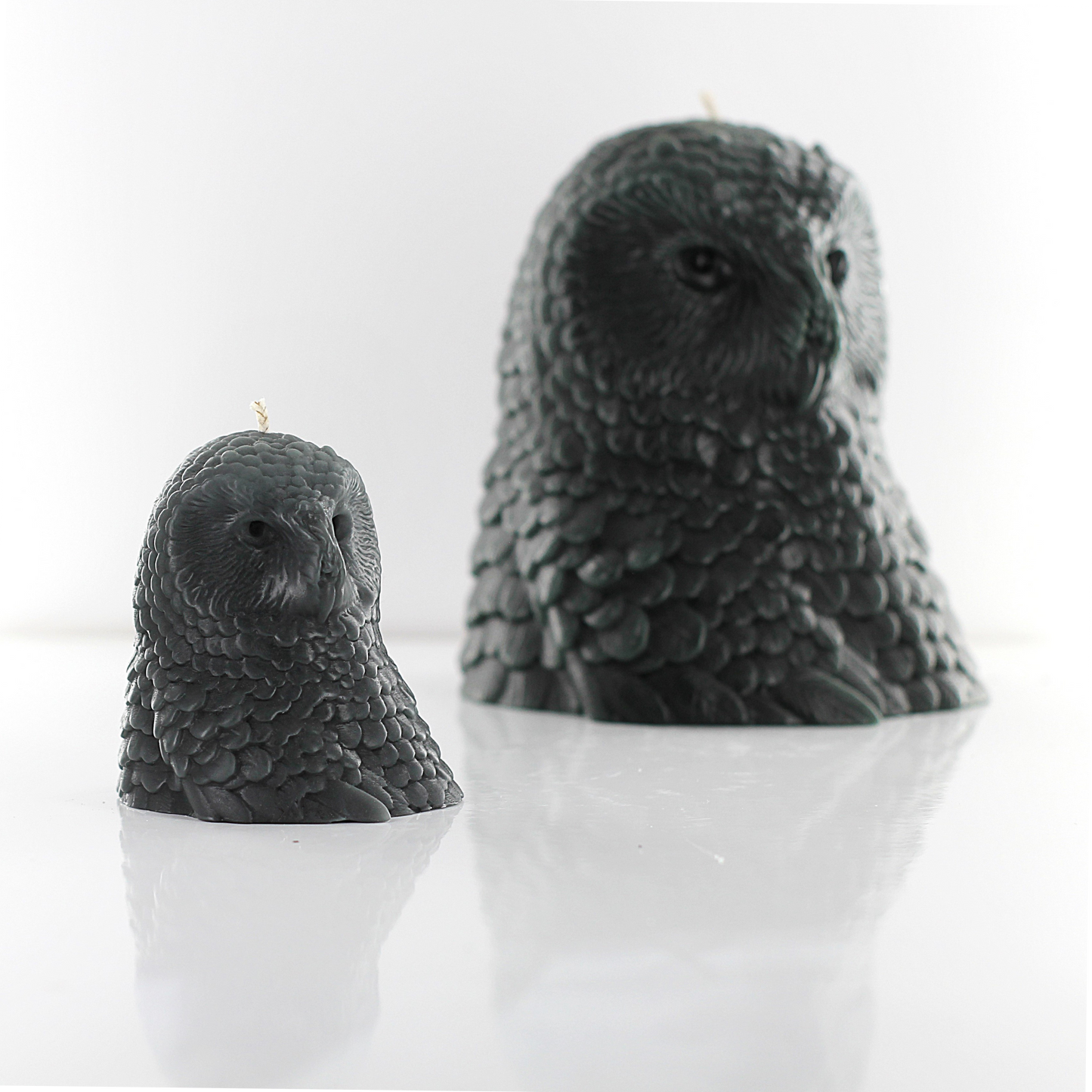 'Athena' Owl Miniature Candle- Grey