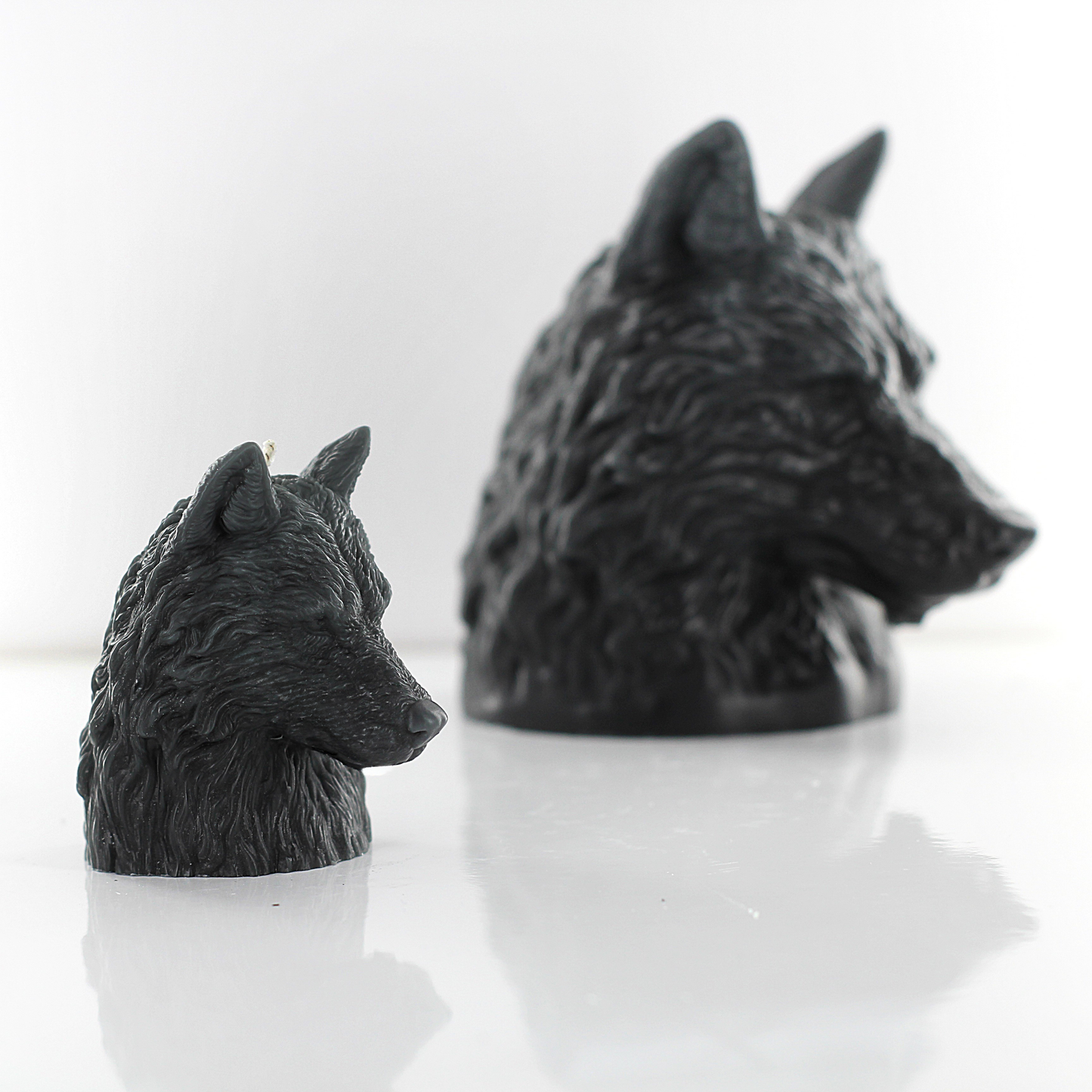 'Destiny' Wolf Miniature Candle- Grey