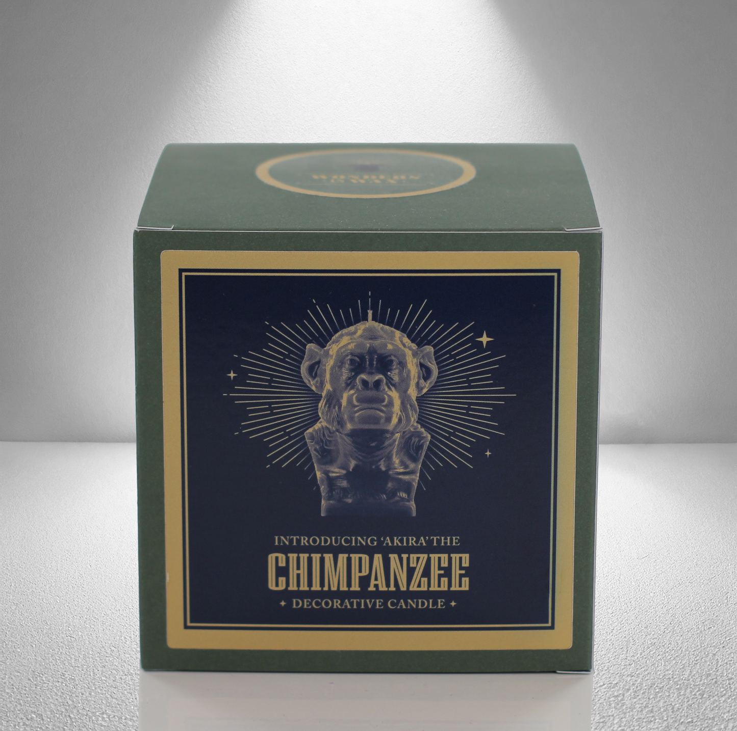 'Akira' Chimpanzee Miniature Candle- Dark Red