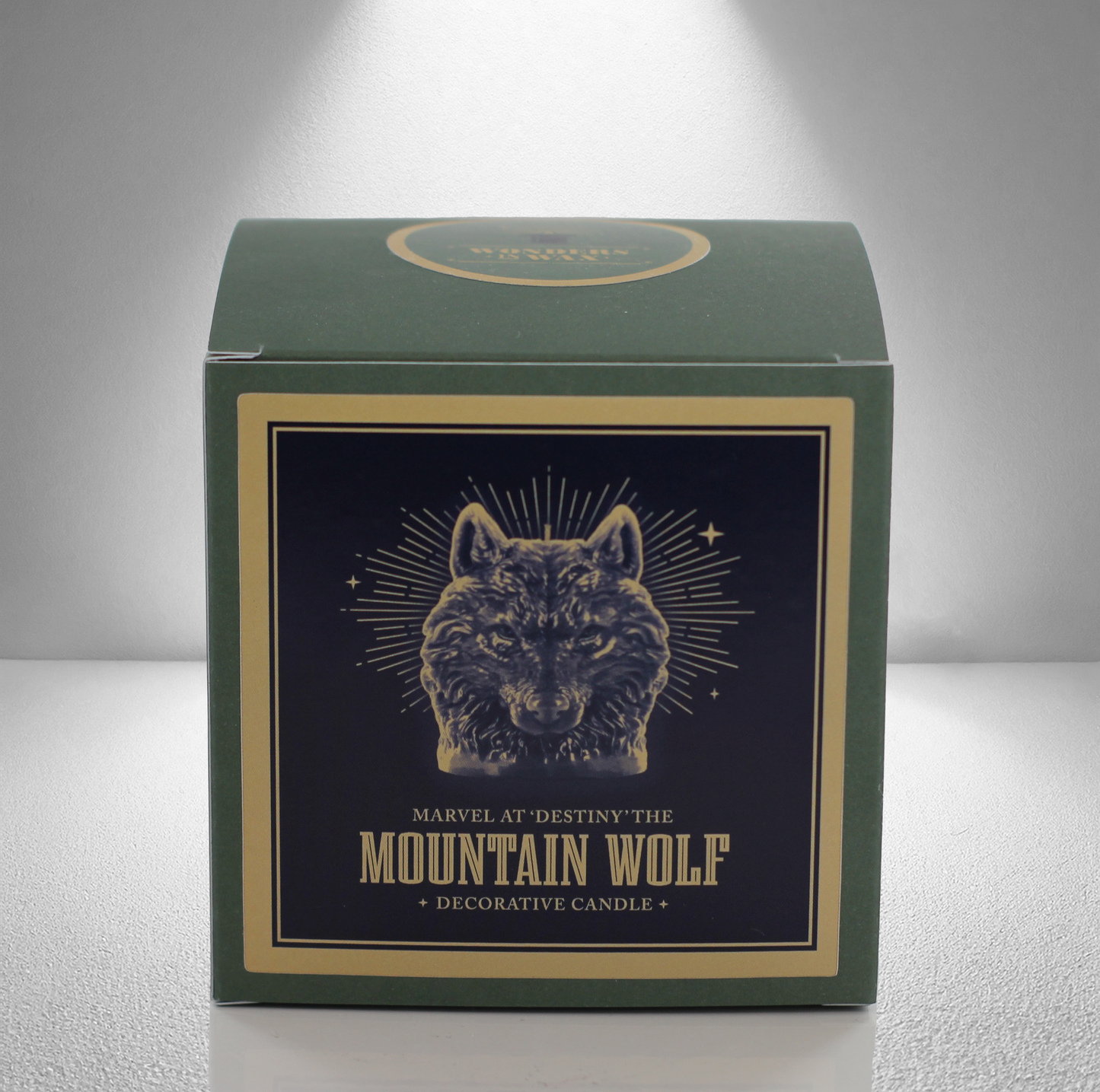 'Destiny' Wolf Miniature Candle- Grey