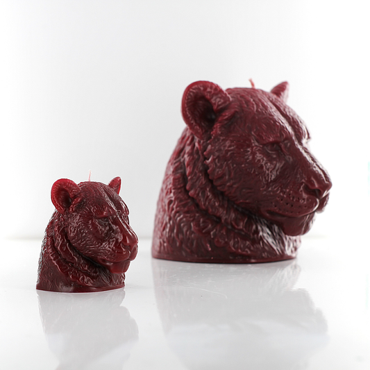 'Africa' Lioness Miniature Candle- Crimson Red