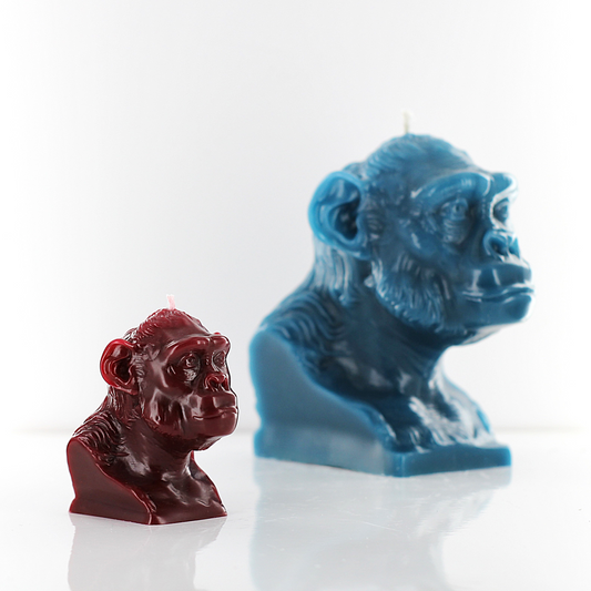 'Akira' Chimpanzee Miniature Candle- Crimson Red