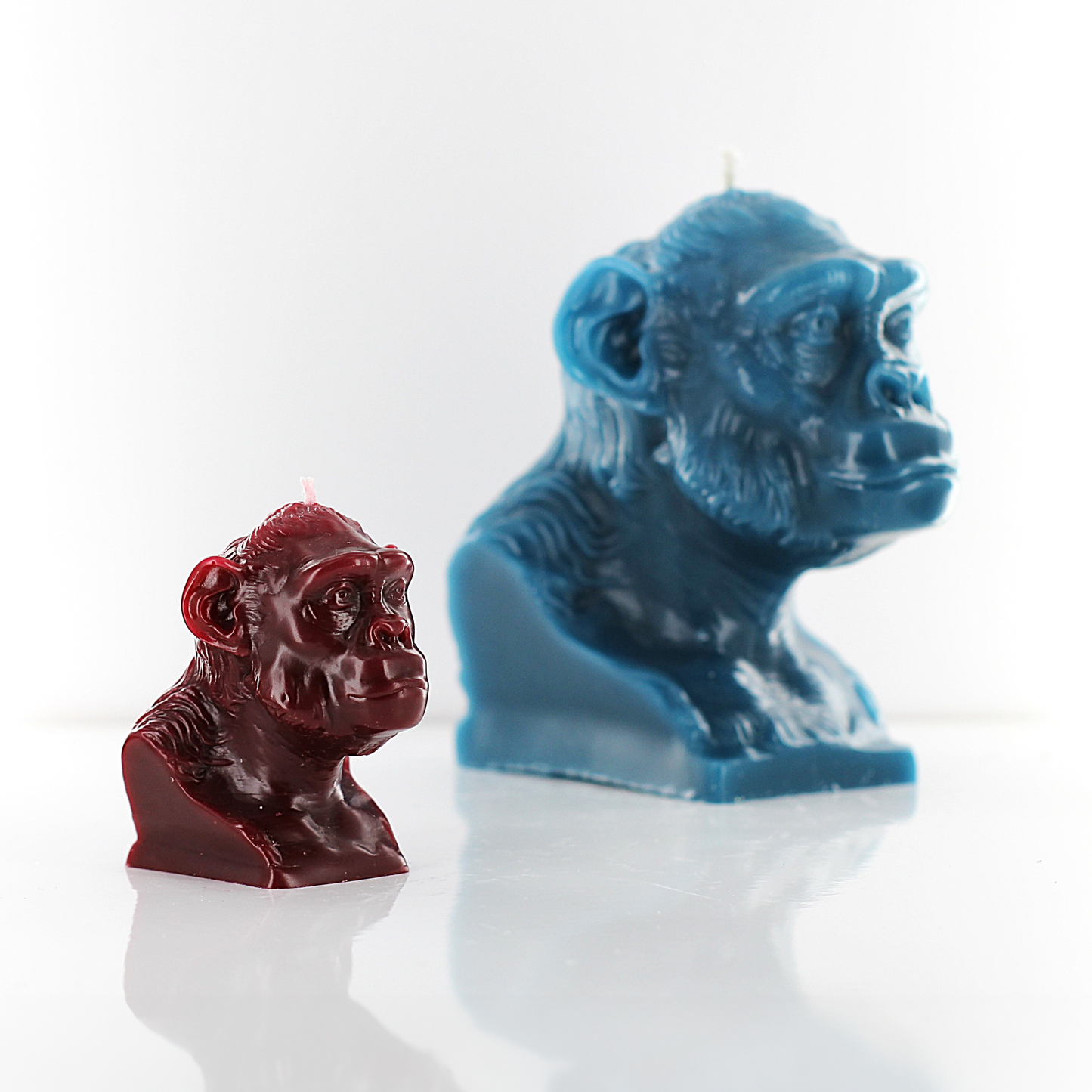 'Akira' Chimpanzee Miniature Candle- Dark Red